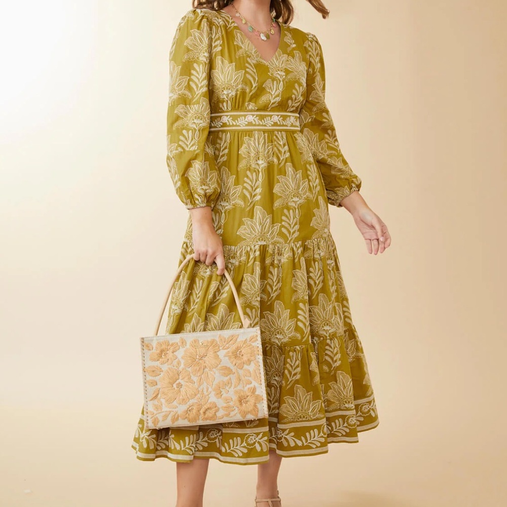 Spartina Nicolette Midi Dress - Calm Waters Schiffli